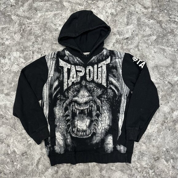 Tapout Fight Co Demon Y2K MMA Hoodie Mens Size S Black White READ - Picture 1 of 9